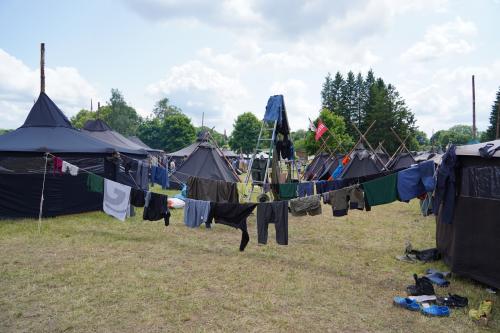 Wäsche trocknen nach dem Regen